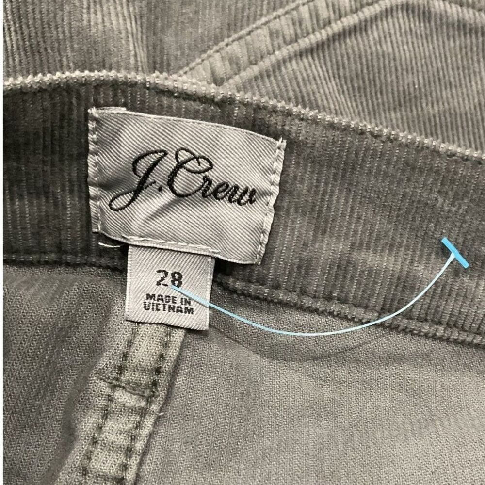 J. Crew Wome's Vintage Slim Straight Corduroy pants size 28 Gray - Picture 7 of 13